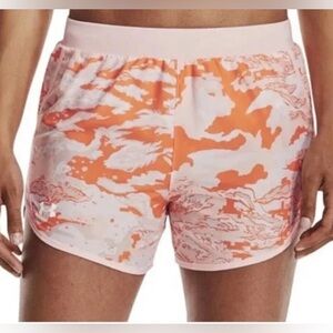 Under Armour Heatgear Peach White Fly By 2.0 Womens Lined Running Shorts size M